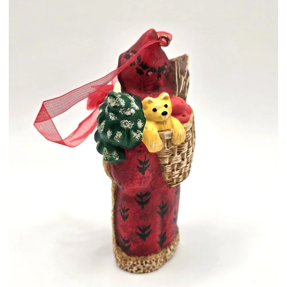 Vintage Hallmark Keepsake Old-World Santa Ornament Chalkware‎ 2001 With Box